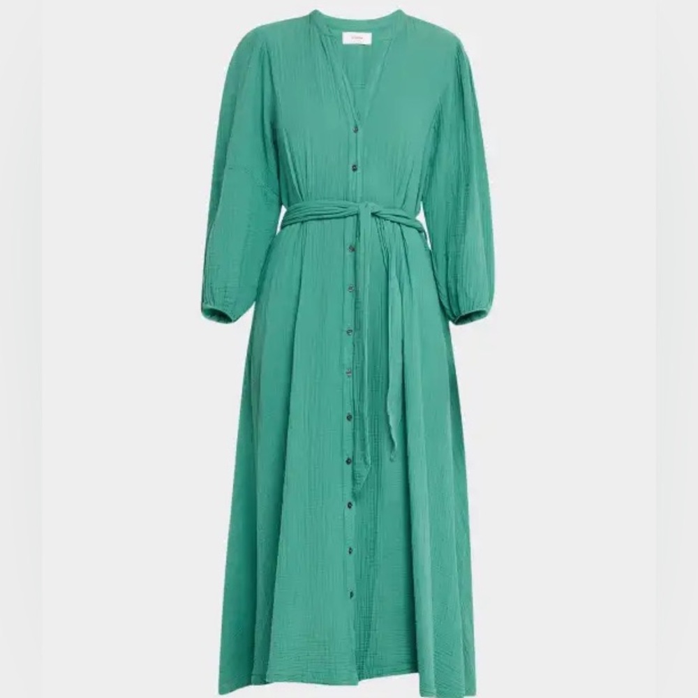XiRENA Green Bishop Sleeve Sundress with Tie Front